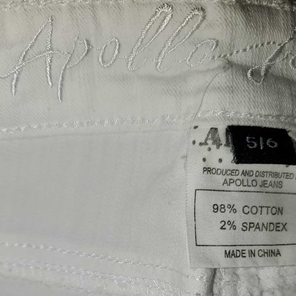 WHITE & SILVER Apollo Jeans Capri Pants Size 5 / 6 Cotton Spandex Blend Bodycon - Picture 6 of 9